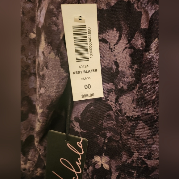 Aritzia purple floral print blazer suit jacket size 00 - Picture 2 of 3